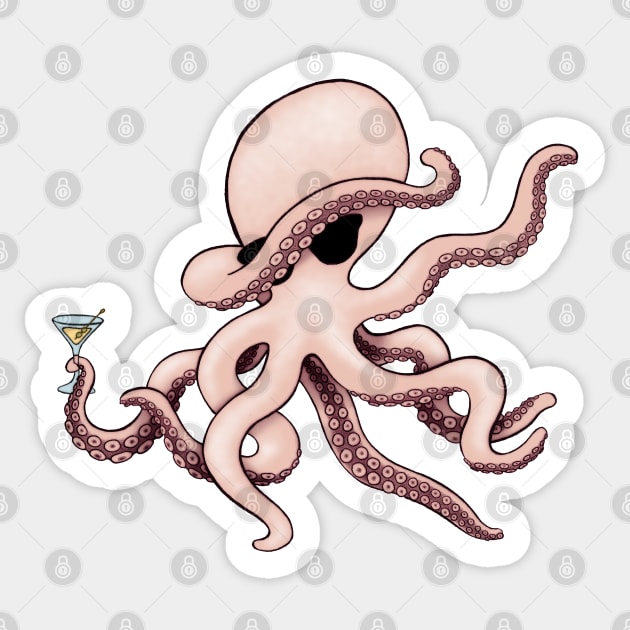 Dabbing Octopus Quarantini Sticker by AnimaSomnia